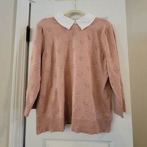 Heart Sweater With Collar